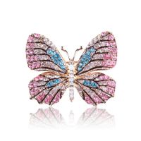 High Quality 3 Colors Korean Fashion Colorful Rhinestone Charm butterfly animal brooch corsage female accessories Wedding Gift