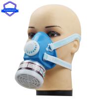 Natural Rubber Half Face Gas Mask Blue Work Safety Respirator P-A-1 For Polishing Welding Pesticide Spraying Breath Protection
