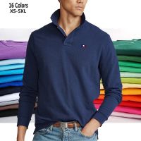 XS-5XL Fashion Sportswear High Quality New-Design Mens Polos Shirts Long Sleeve 100 Cotton Casual Polos Homme Lapel Male Tops