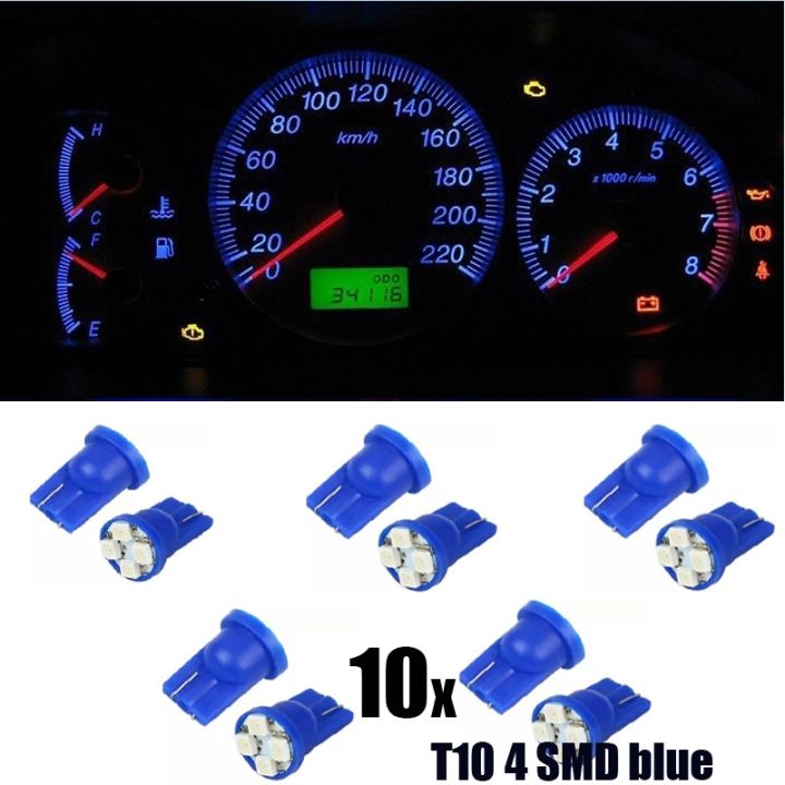10pcs-set-car-light-t10-4smd-1210-led-wedge-dashboard-gauge-cluster-light-bulb-blue-led-light-car-reading-light