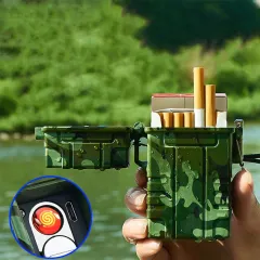 Creative Fun Split Cigarette Gun Lighter With 8pcs Thick Cigarette Case  Inflatable Windproof And Detachable