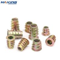 10/20/50Pcs M4 M5 M6 M8 M10 Zinc Alloy Thread For Wood Insert Nut Flanged Hex Drive Head Furniture Nuts Nails  Screws Fasteners