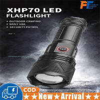 Xhp70ไฟฉายกลางแจ้ง4ระดับ Zoomable Super Bright Type-C ไฟฉายชาร์จเร็วพร้อมไฟแสดงสถานะ