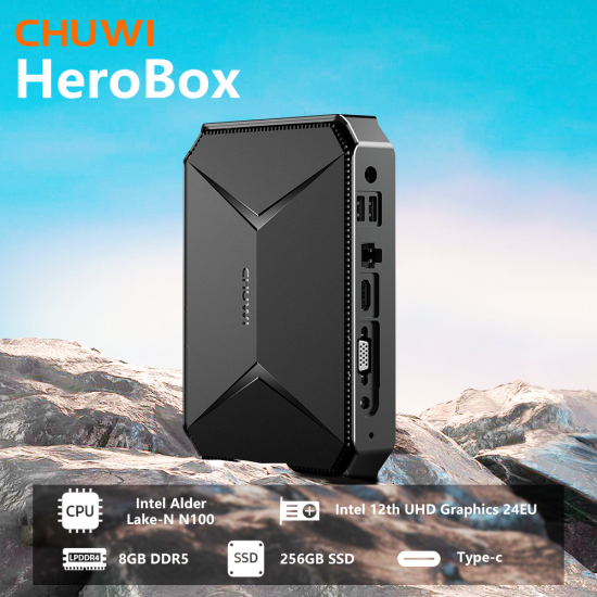 Chuwi official herobox máy tính mini windows 11 hệ thống siêu hiệu suất 4k - ảnh sản phẩm 1
