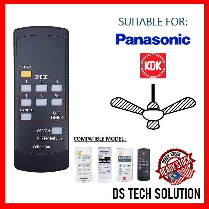 Panasonic KDK Ceiling Fan Remote Control [READY STOCK] 3 Speed Remote Control Replacement PKN