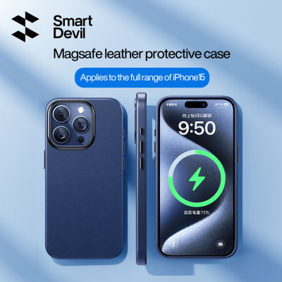 SmartDevil Magsafe เคสโทรศัพท์หนังสำหรับผู้ไม่นิยมเนื้อสัตว์สำหรับ iPhone 15 Pro Max iPhone 15 Pro iPhone 15 Plus iPhone 15 Plus iPhone 15 Casing Ponsel รวมทุกอย่างกันกระแทก