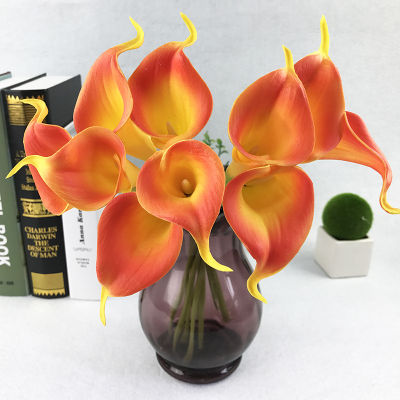 1PC คุณภาพสูง Real Touch Calla Lily ดอกไม้ประดิษฐ์ Calla Lily สำหรับงานแต่งงานเจ้าสาวดอกไม้ตกแต่ง