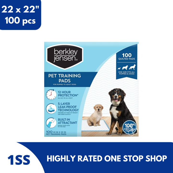 Berkley Jensen Pet Training Pads, 22x22" 100pcs Lazada PH