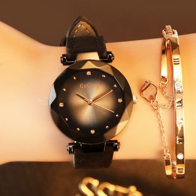 【July】 2021 new womens watch cats eye rhinestone student girl fashion Korean version trendy belt popular