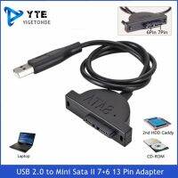 YIGETOHDE USB 2.0 to Mini Sata II 7 6 13 Pin Adapter For Laptop CD/DVD ROM Slimline Drive Converter Cable Screws Steady Style