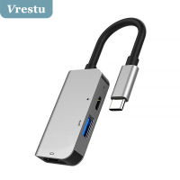 3 in 1 USB C Type C HUB Converter Aluminum Alloy 4K HD Video PD Charging Adapter Dock Splitter for Laptop Notebook Pro