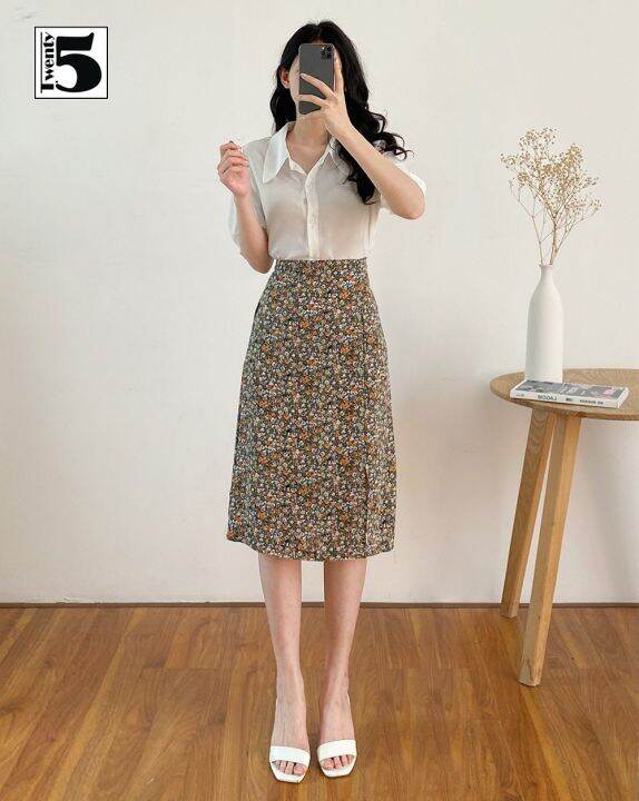 Giảm giá Chân váy midi hoa nhí vintage ulzzang style  chân váy hoa cúc họa  mi tím đen xanh hot  BeeCost