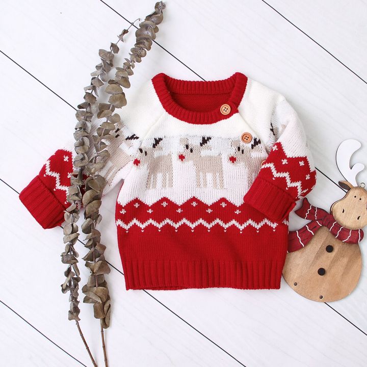 christmas-children-girls-boy-knitted-cartoon-sweater-round-neck-long-sleeve-loose-sweater-with-elk-pattern-for-spring-and-winter