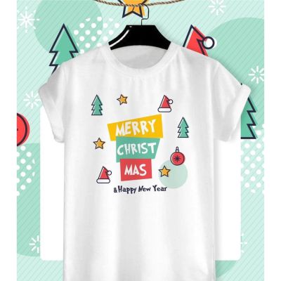 เสื้อยืดลาย วันปีใหม่ Merry Christmas&amp;Happy New Year