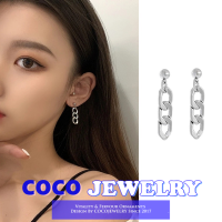 COCOJEWELRY ต่างหูห่วงโซ่ฮิปฮอปต่างหูบุคลิกภาพ Eardrop อุปกรณ์เครื่องประดับสำหรับผู้หญิง