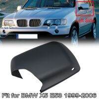 Rearview Mirror Cap Wing Side Mirror Cover Wiht Lamp Hole Fit For BMW E53 X5 1999 2006Car Accessories Matte Black