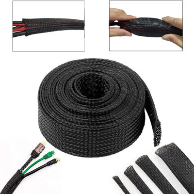 PET black cable bushing length 1/3/5/10 meters insulated braided sleeve data cable protection wire and cable flame retardant nylon tube