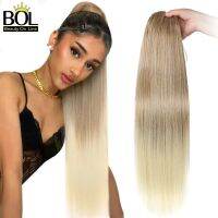 BOL 24INCH Straight Natural Hair with Ponytail Human Hair Feeling Synthetic Hair Extensions Non Human Natural Hairpiece