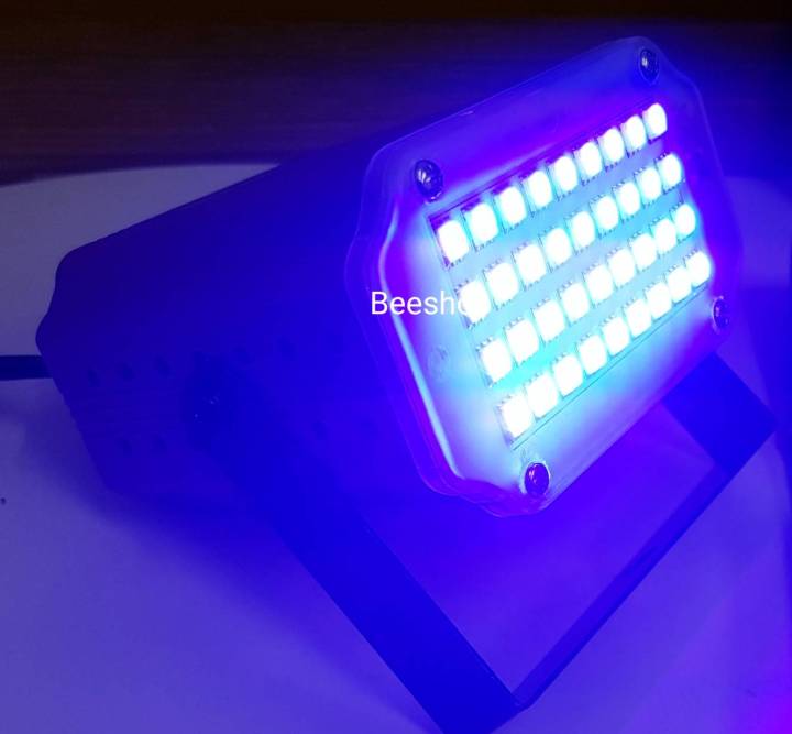 ไฟดิสโก้-led-mini-room-strobe-ขนาด-12w-24-rgb-led-sound-activate-ให้แสงสีเปลี่ยนสีได้ตามเสียงเพลง-ปรับความเร็วได้สูงต่ำได้-เหมาะสำหรับงานปาร์ตี้-dj-งานที่ใช้แสง-สี-เสียง