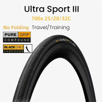 Continental Ultra Sport III จักรยานยาง700 X 25C 28C 32C ULTRASport ไม่มีจักรยานพับ Bald ยางลวดลูกปัดยาง180 TPI