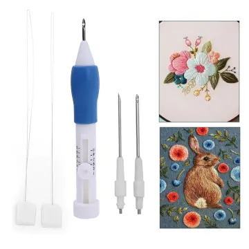 Embroidery Kit Punch Needle Stitching Tool Magic Embroidery Needle Pen  Weaving Tool Knitting Sewing Tools for