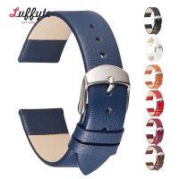 【CC】 Ultra Thin Leather Band 12mm 14mm 16mm 18mm 20mm 22mm Watchband Soft Cowhide Straps