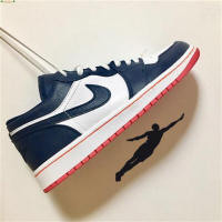 【hot】 New Midnight Blue and White Couple Casual Sneakers Joe 1 Mens and Womens Low-Top Sports Sneakers 5535