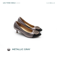 LA BELLA รุ่น LB 2 TONE HEELS - METALLIC GRAY