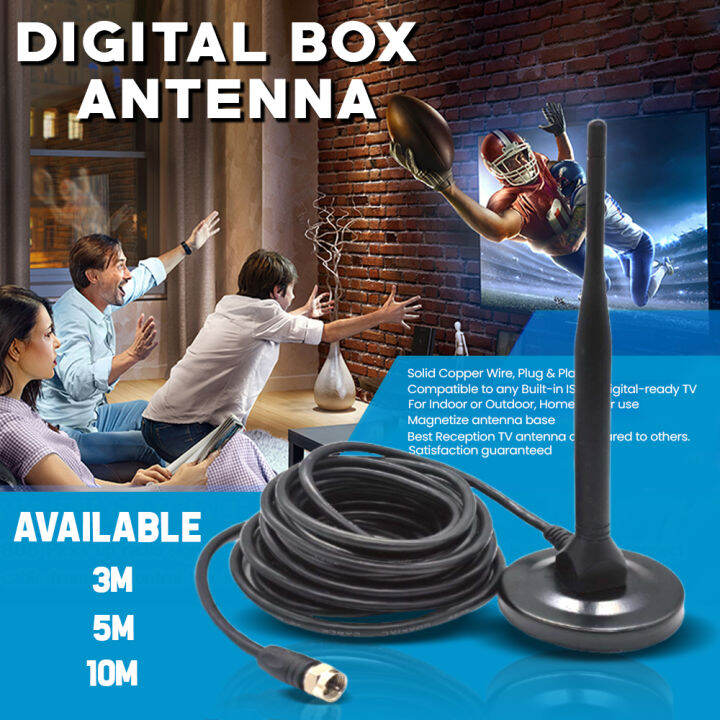 Digital Box Antenna for TV Clear Reception Channel Plug and Play