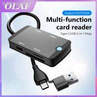 Hjghfhf USB3.0ประเภท C Tf/ การ์ดรีดเดอร์ SD อุปกรณ์ฮับ USB สำหรับแล็ปท็อปแท็บเล็ตโทรศัพท์มือถือมัลติฟังก์ชันพร้อมอะแดปเตอร์โคมไฟ