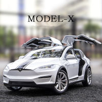 1:20 Tesla Model X Alloy Car Model Diecast Metal Toy Modified Vehicles Car Model Simulation Collection Sound Light Kids Toy Gift