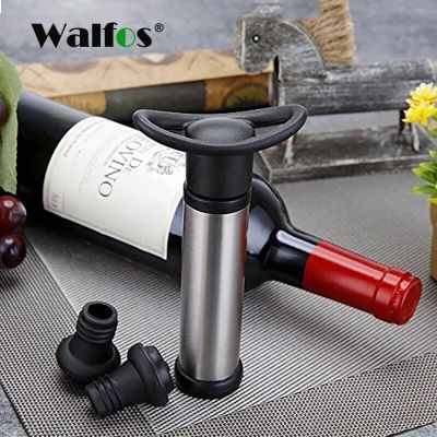 【Lucky】Wine Saver Vacuum Pump With 4 X จุกปิดขวดสูญญากาศ Stainless Steel Pump Sealer Preserver Set