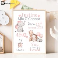 HD Print Custom Name Birth Poster for Girl Nursery Canvas Painting Artwork Wall Art Picture Mother Room Decor Baby Shower Gift