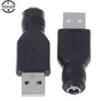 1pc Black USB Female To 5.5mm X 2.1mm Female DC Power Converter Charger Adapter USB Male Type c Connector