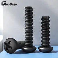 M1 M1.2 M1.4 M1.6 M2 M2.5 Black Zinc Plating Button Head Screw Pan Head Phillips Hardened Small Screw PM