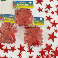 210Pcs สีคริสต์มาส Red Star Glitter โฟมสติกเกอร์เด็ก Scrapbooking DIY งานแต่งงานตกแต่ง Early Learning Education Toys