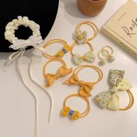 10pcs/set Girls Bow Elastic Hair Bands Sweet Headwear Headdress for Children Hair Rope Hair Tie Little Girls Hair Accessories