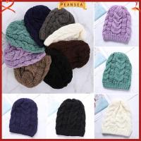 PEANSEA Elastic Solid Color Skull Ski Thick Cap Knit Hat Baggy Beanie