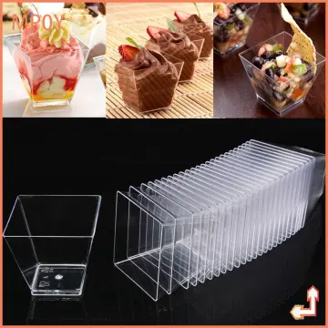 50PCS 140ml Disposable Pudding Jelly Cup Snack Dessert Bowls