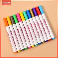 PLLEWY 12-สี ปากกาอะคริลิค ถาวรถาวรถาวร กันน้ำกันน้ำได้ ปากกามาร์กเกอร์ ทนทานต่อการใช้งาน กราฟฟิตี ปากกาทาสี โรงเรียนในโรงเรียน