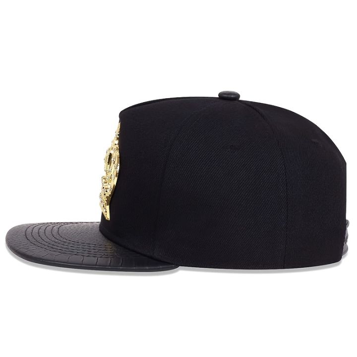 new-hip-hop-rap-hat-adjustable-pu-leather-baseball-cap-flat-brim-hats-for-men-punk-rock-caps-gift
