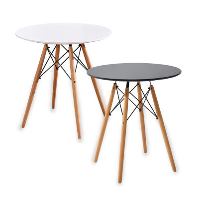ins style โต๊ะกินข้าว โต๊ะทรงกลม ท็อปไม้ MDF ปิดผิวเมลามีน ขาไม้สีบีช รับน้ำหนัก 120 kg โต๊ะอาหาร โต๊ะทำงาน