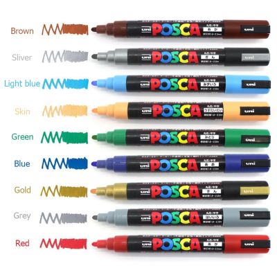 1-Pc Uni Posca Paint Marker Pen Medium PC-5M 29 Colors Art Supplies Stationery Painting Graffiti Anime Poster Advertising
