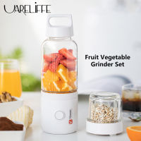 Uareliple Vitamer เครื่องบดผักผลไม้ชุด2ถ้วย + เครื่องตัด2ชิ้น + เครื่องปั่นมัลติฟังก์ชั่น1ชิ้น18000รอบต่อนาทีความเร็วสูง USB ชาร์จไฟได้พร้อมตัวบ่งชี้ที่สำคัญเครื่องคั้นน้ำผลไม้ไฟฟ้ามินิถ้วยบดง่ายต่อการจัดเก็บเครื่องมือในครัวเรือนสำหรับการเดินทาง