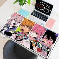 Chainsaw Man โต๊ะคอมพิวเตอร์ Mousepad Gamer 900x400 แผ่นรองโต๊ะ โต๊ะทำงาน พรมสำนักงาน เมาส์ Led Extension Pad