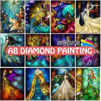 Diamond Painting AB Cartoon Girl 5D Princess Abstract Stained Glass Rhinestones Embroidery Mosaic Cross Stitch Home Decor Art