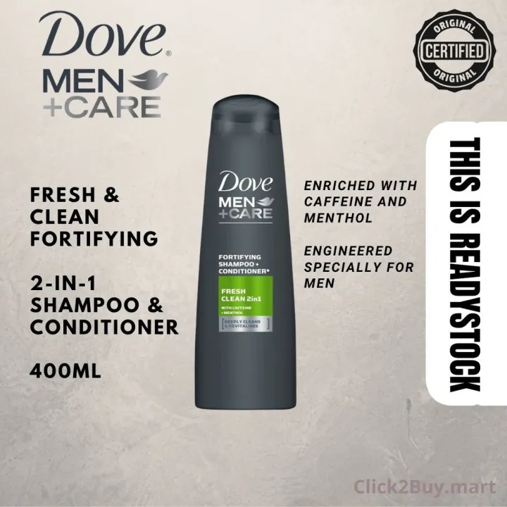 Dove 2in1 Shampoo & Conditioner for Men Care (with Caffeine & Menthol