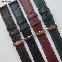 New Italian imitation retro oil wax leather strap 18mm 20mm 22mm watch chain with switch ear