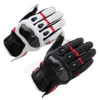 【CW】RST410 Perforated Breathable Leather Gloves Mens Motorcycle Riding Racing Summer Guantes Black White Motocross