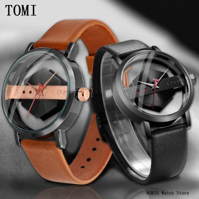 Top Brand Watch For Men Luxury New Half Transparent Skeleton Wristwatch Casual Womens bracelet 2023 Hollow Clock TOMI relogios